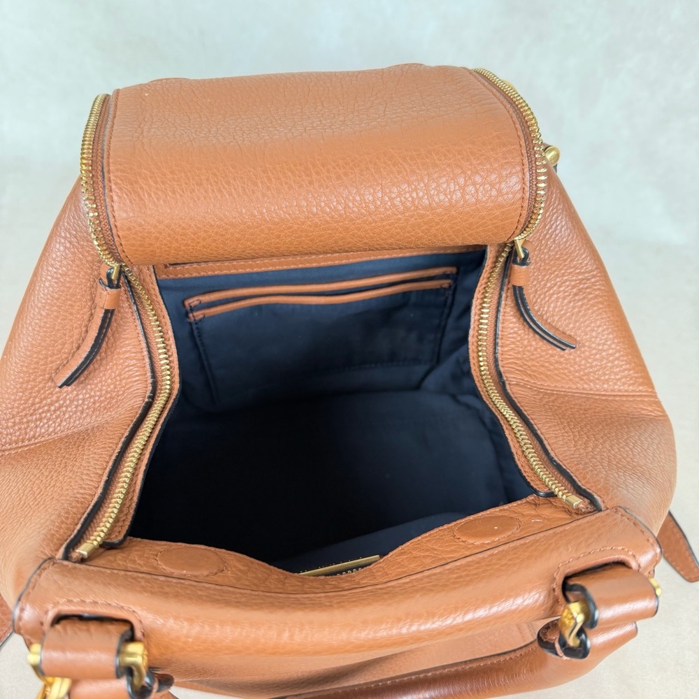 Tory Burch Brown Leather Half-Moon Top Handle Satchel Crossbody Bag - Picture 14 of 15